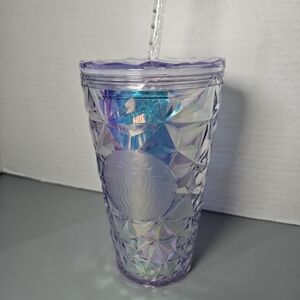 Starbucks Holiday Christmas 2023 Clear Diamond Prism Grande Cold Cup Tumbler
